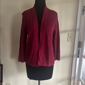 Women's Maroon Open-Front Sweater